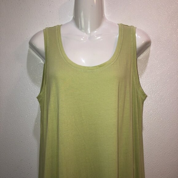 J Jill Sleeveless Green Cotton Maxi Sun Dress With Tiered Ruffle Size Medium - Picture 4 of 10